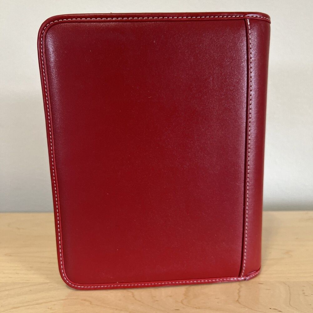 Franklin Covey Red Leather Zip Closure Red Vintage Planner Stationary - Picture 11 of 11